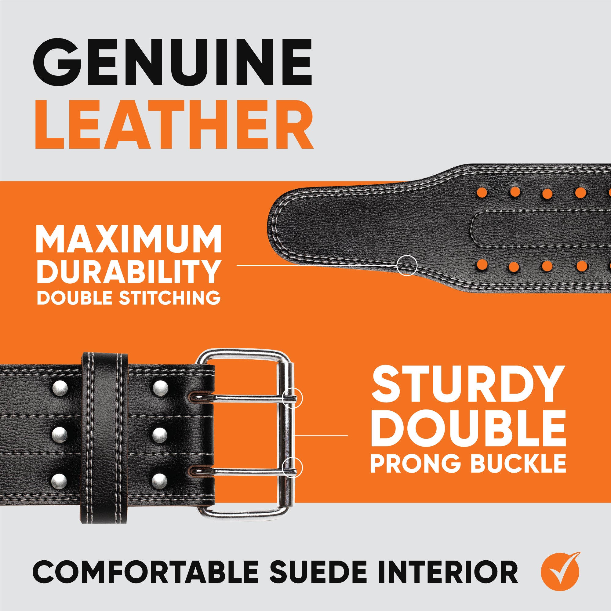 Black leather weightlifting belt with 'PROfitness' logo in front.